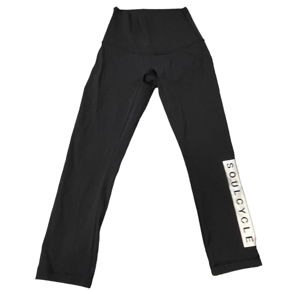 High waisted Lululemon‎ X SOULCYCLE High Times Black cropped Leggings size 4